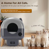 GTPLAYER Automatic Self-Cleaning Cat Litter Box, 2026 Upgraded 66L+18.6L Extra-Large Covered Smart Box with App Control, Safety Sensor System, Easy-Clean Waste Bin, Ideal for Multi-Cat Homes, Grey