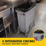 Rubbermaid Commercial Products Slim Jim Plastic Rectangular Trash/Garbage Can with Venting Channels 23 Gallon Gray