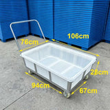 Industrial Dollies, Ergonomic Handle Portable Moving Cart, Heavy Duty Hand Push Material Transport Trolley for Warehouse Factory Farm Construction