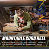Goodyear Retractable Extension Cord Reel Industrial, 12AWG x 80 ft