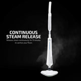 OVENTE Electric Steam Mop Cleaner, 1300W Steamer for Cleaning Tiles and Hardwood Floors with Swivel Head, Refillable Water Tank and Microfiber Pad, Great for Sanitizing Flat Surfaces, White ST405W OVENTE