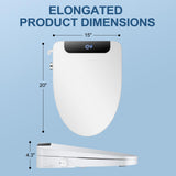 IYTATA Electric Bidet Toilet Seat, Elongated, Warm Water with Air Dryer, Heated Seat and Slow Close Lid, Adjustable Water Temperature, Front and Rear Wash, LED Nightlight, Wireless Remote, Black, 102