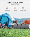 Solar Powered Generator, 300W Portable Power Station with Solar Panel 40W Included, 110V Pure Sine Wave 256Wh LiFePO4 Battery Pack with AC Outlet for Camping, Home Emergency, Traveling, RV Trip