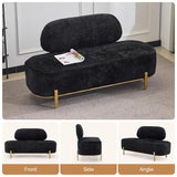 OmySalon Waiting Room Bench with Back, 55.1" Office Guest Chair, Chenille Fabric Reception Seating