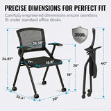 24-Pack Folding Office Chair with Wheels, 300lbs Mesh Back Nesting Chairs