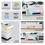 EPOMAKER x Aula F75 Gasket Mechanical Keyboard, 75% Wireless Hot Swappable Gaming Keyboard with Five-Layer Padding&Knob, BT/2.4GHz/USB-C, RGB (Light Blue, LEOBOG Reaper Switch)