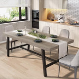 GarveeHome Industrial Dining Table for 6-8 People, 70.87" Long Kitchen Table