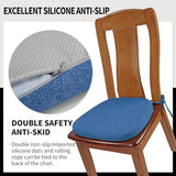 SINOSSO 1 Pack Memory Foam Chair Cushions for Dining Chair, Friendly Woven Fabric 16" (1 Piece, Blue)