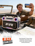 AFIFR Outdoor Bluetooth Speaker, 160W Loud Bass! Rugged, IP67 Waterproof, 24H Playtime with Lights, Wireless TWS Pairing Portable Speakers for Party, Outsides, Travel, Beach, Garage (Canyon Dust)