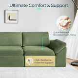 LINSY HOME 109" Modular Couch Modern Boneless Cloud Couch, U Shaped Sofa with Movable Ottomans