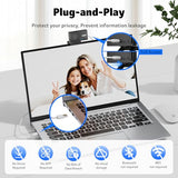 4K Webcam for PC/Mac with All-Metal Unibody Sculpted, Sony 1/2" Sensor, PDAF, 2 Noise Reduction Mics, Privacy Cover, Lightweight