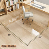 Tempered Glass Chair Mat for Carpet & Hard Floor, 46"x55" Office Chair Mat