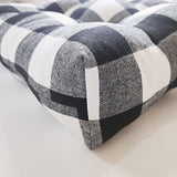 vctops Farmhouse Buffalo Check Chair Pads with Ties Black and White (Black,16"x16")