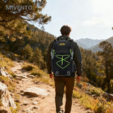 MIVENTO 28L Lightweight Hiking Daypack - Water-Resistant Checkered Nylon Backpack with Outdoor Camping Travel Bag for Men Women (Black)