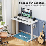 Small Standing Desk, 35" ×20" Electric White Standing Desk