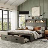 Ihanherry 54" Tall King Bed Frame with Farmhouse Roman Column Headboard