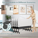 47.2in Folding Conference Table, Modular Meeting Table with Wheels 2Pack