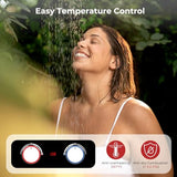 Camplux Pro 6L Portable Tankless Water Heater,Mini Sized Outdoor Propane Gas Water Heater with Portable Handle,Propane Gas Water Heater for RV,Campings,Cabins,Barns,White