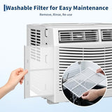 Garvee 5000 BTU Window AC Unit Cools 150 Sq Ft - Easy Mechanical Controls, 2-in-1 Cool/Fan Mode, Washable Filter, Easy Install, for Bedroom, Office, White
