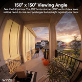 Wyze Battery Video Doorbell Wireless Camera, 1536x1536 HD+ with Color Night Vision, 2-Way Audio, 1:1 Head-to-Toe View