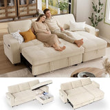 Vipbear Sectional Sleeper Couch with Pull Out Sofa Bed