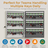 72-Key Smart Key Lock Box Wall Mount – Commercial Key Cabinet with App, Keypad, Bluetooth & WiFi Unlock (Sold Separately