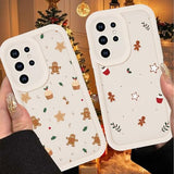 Aoldimu 2 Pack Christmas Phone Case for Samsung Galaxy S24 Ultra 5G 6.8 inch,CuteChristmas Start Cookies Pattern Phone Cover for Girls,Aesthetic Xmas Design Protective Funda for S24 Ultra,White