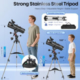 MEEZAA 150EQ Newtonian Reflector Telescope for Adults with Equatorial Mount