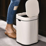 BXFIRS Intelligent Garbage Bin ABS Living Room Bedroom Kitchen Automatic Sensing Storage Trash Cans(D,23 * 23 * 32.5CM)