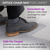 Office Chair Mat for Carpet – Computer Desk Chair Mat for Carpeted Floors (36” x 48”) OFM