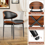 YaFiti Dining Chairs Set of 6, Mid Century Modern PU Leather Kitchen Chairs