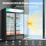BODEGACOOLER Merchandiser Refrigerator, 40 Cu.Ft Commercial Beverage Cooler