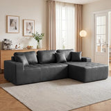 108-Inch Oversized Sectional Cloud Couch L-Shaped Right Facing Boneless Sofa W/Tufted Deep Seat & Chaise Lounge