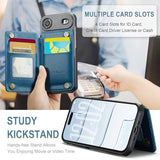 Vinich for iPhone 17 Air Wallet Case with Card Holder, RFID Blocking Credit Slots Kickstand Shockproof Phone Cover Fit for iPhone 17 Air 6.5" Blue