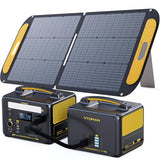 VTOMAN 939Wh Portable Power Station Bundle with Extra Battery & 110W Solar Panel Included - Up to 1200W Solar Power Generator for Home Backup, Off-grid, Road Trip, RV, Camping, Fishing, Emergencies