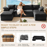 142" Upgraded Boneless Couch with Storage, Modular Sectional Couches for Living Room