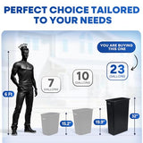 PRINCE 23 Gallon Slim Trash Can Kitchen, Commercial Tall Trash Bin Narrow