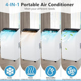 14000Btu Portable Air Conditioners,4 In 1 Air Cooler, Heater,Fan & Dehumidifier, Quiet Portable AC Unit Cools Rooms Up to 750 Sq. Ft, 24 Hrs Timer,LED Display,Remote Control, Window Kit