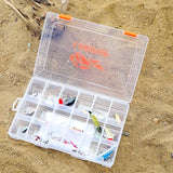 LARIPOP 4-Pack 3600 Fishing Tackle Boxes, Clear Plastic Storage Trays with Adjustable Dividers, Organizer for Lures, Hooks, Sinkers, Jigs & Fishing Accessories