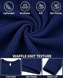 Askdeer Men's Waffle Long Sleeve T-Shirt Casual Lightweight Pullover Tees