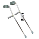 Dynarex Forearm Crutches, Push-Button Height Adjustment, Comfortable Hand Grips, Molded Arm Cuff, 300 lb. Weight Capacity, 1 Pair (Youth)