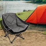 Northroad Oversized Foldable Camping Chair, Outdoor Padded Lawn Chair w/Cup Holder,Carry Bag for Beach, Hiking, and Picnics,Heavy-Duty 300-lbs Capacity, Black
