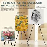 4 Pack Art Painting Display Easel Stands,Portable Adjustable Aluminum Metal Tripod Artist Canvases Height