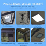 8㎡ Luxury Inflatable Camping Tent for 3–8 People, Aurora Green Thickened Material, 4-Season Family Inflatable House with Chimney Port and Transparent Skylight