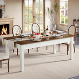 Dining Table for 4-6 People, 62-Inch Rectangular Kitchen Table with Solid Wood Legs, Modern Farmhouse Dinner Table for Dining Room