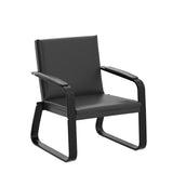 wonline 2Pcs Waiting Room Chair with Armrest Black PU Leather Office Furniture, Office Guest Seating Lobby Conference Reception Chairs for Airport Clinic Hospital Bank Salon Barber