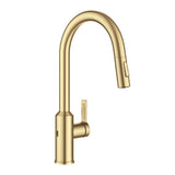 Kraus Oletto Kitchen Faucets Touchless Sensor Single Handle Pull-Down Sprayer in Brushed Brass, KSF-2830BB