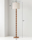 BOBOMOMO 62" Rustic Floor Lamp for Living Room, Retro Farmhouse Floor Lamp Rotary Switch, Resin Standing Lamp for Living Room, Corner, Dining Room, Bedroom, House