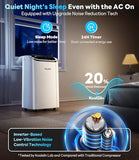 16,000 BTU Inverter Portable Air Conditioner, Cools Up to 800 Sq.Ft, Auto-Evaporation, Low Noise AC Unit with Remote Control for Large Room, Office, Garage, White