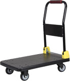 Push Hand Cart Foldable Push Hand Cart for Loading and Storage Platform Truck Trolley with 360 Degree Swivel Wheels